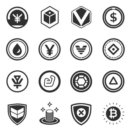 Set of Crypto iconsのイラスト素材