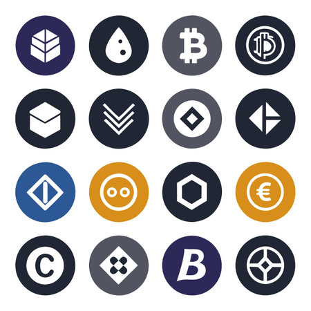Set of Crypto iconsのイラスト素材