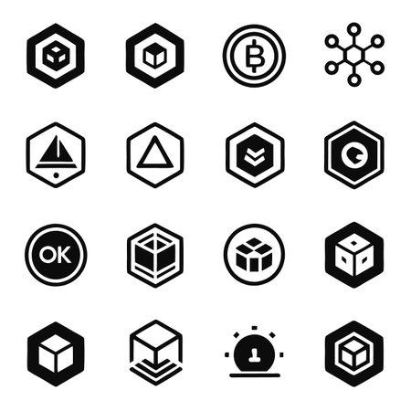 Set of Crypto iconsのイラスト素材