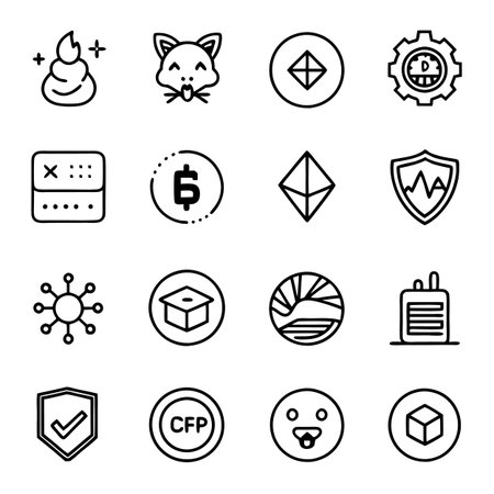Set of Crypto iconsのイラスト素材