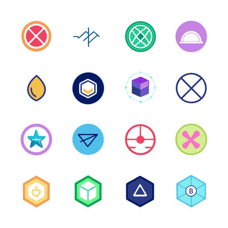Set of Crypto iconsのイラスト素材