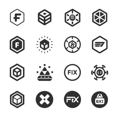 Set of Crypto iconsのイラスト素材