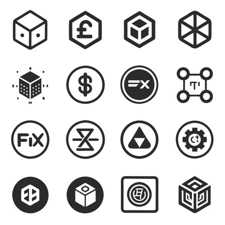 Set of Crypto iconsのイラスト素材