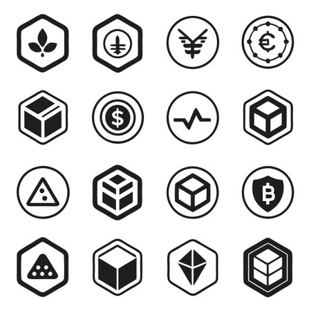 Set of Crypto iconsのイラスト素材