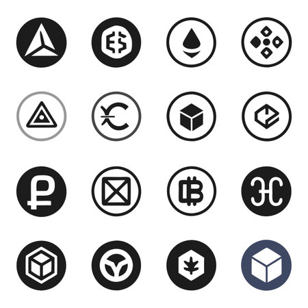 Set of Crypto iconsのイラスト素材