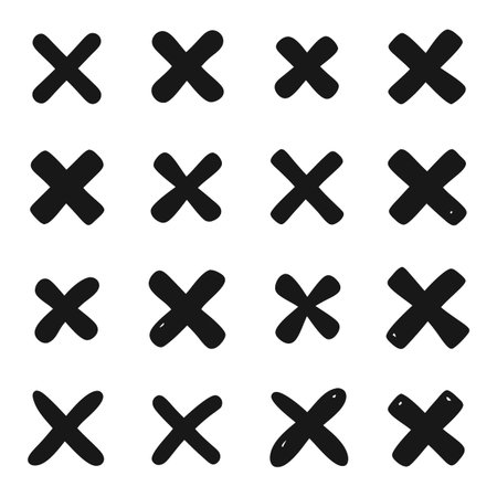 Set od check and cross mark iconsのイラスト素材