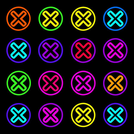 Set od check and cross mark iconsのイラスト素材