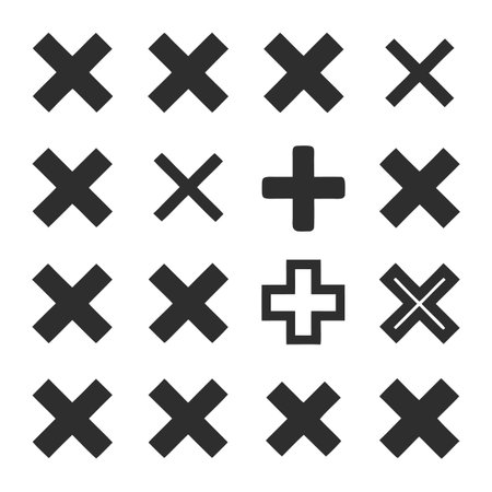 Set od check and cross mark iconsのイラスト素材