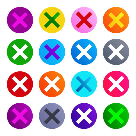 Set od check and cross mark iconsのイラスト素材