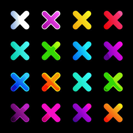 Set od check and cross mark iconsのイラスト素材