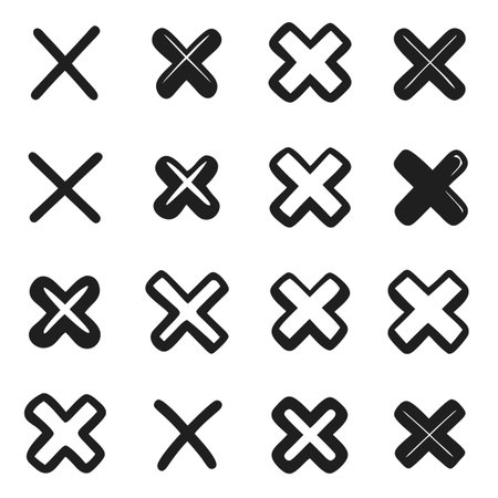 Set od check and cross mark iconsのイラスト素材