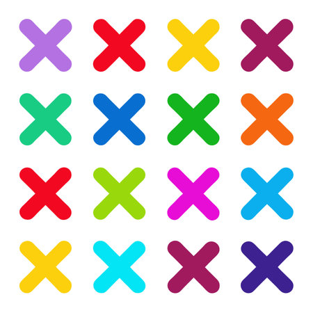 Set od check and cross mark iconsのイラスト素材