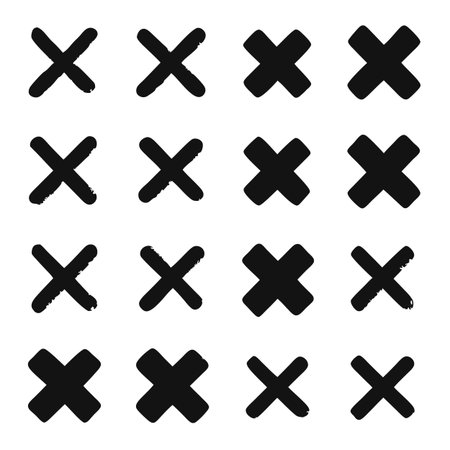 Set od check and cross mark iconsのイラスト素材