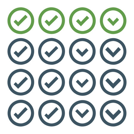 Set od check and cross mark iconsのイラスト素材