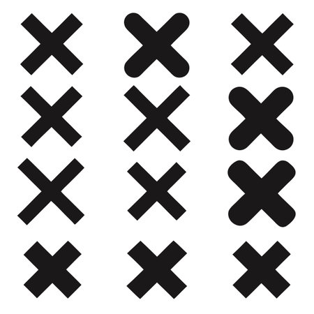 Set od check and cross mark iconsのイラスト素材