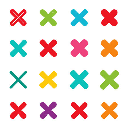 Set od check and cross mark iconsのイラスト素材