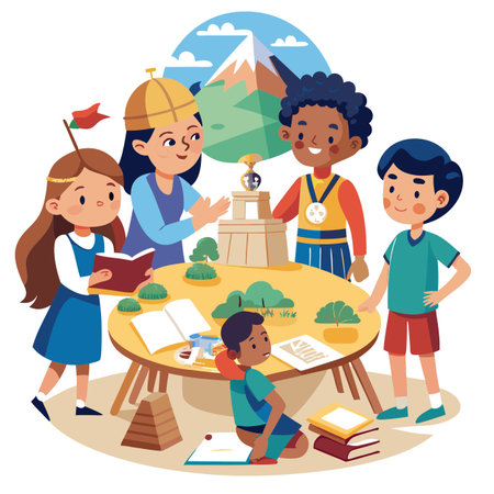 Kids activity concept illustrationのイラスト素材