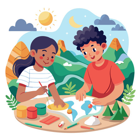 Kids activity concept illustrationのイラスト素材