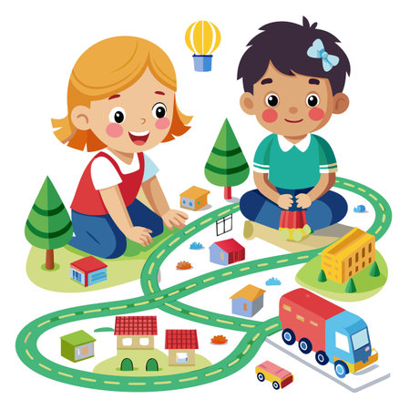 Kids activity concept illustrationのイラスト素材