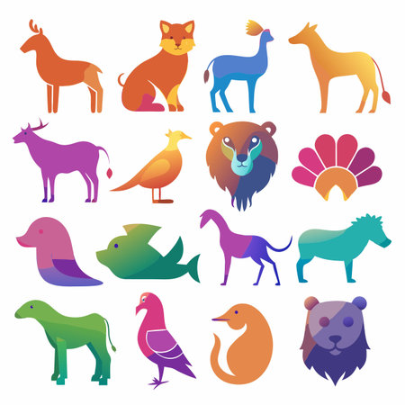 Multi concept design icons set