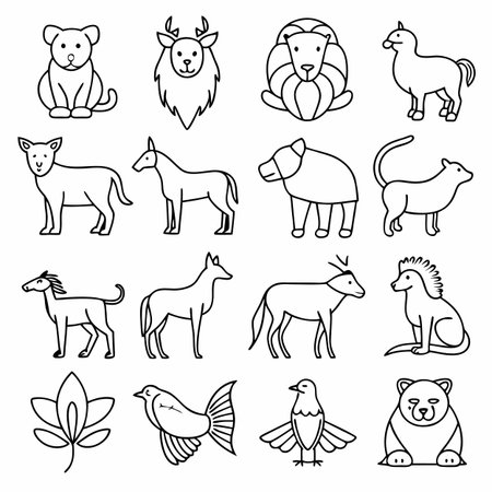 Black Outline Icons Set