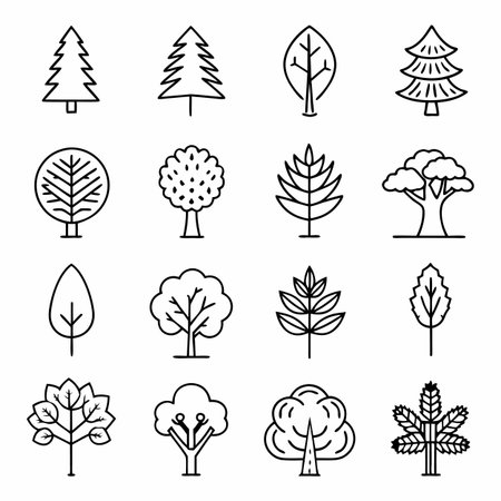 Black Outline Icons Setのイラスト素材