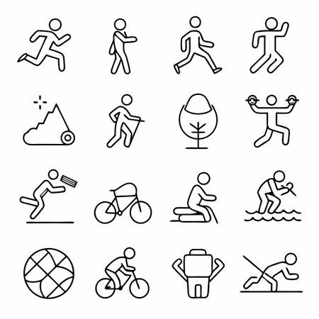Black Outline Icons Setのイラスト素材