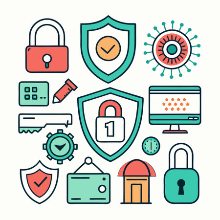 Black Filled Icons Setのイラスト素材