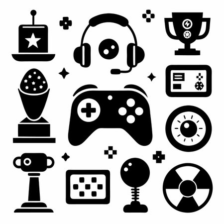 Black Filled Icons Set