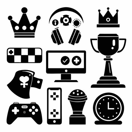 Black Filled Icons Set