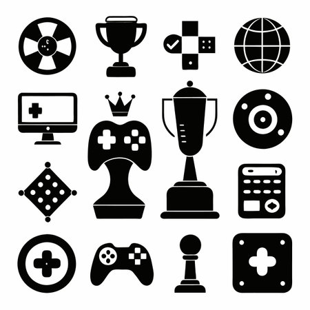 Black Filled Icons Set