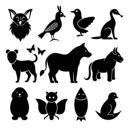 Black Filled Icons Set