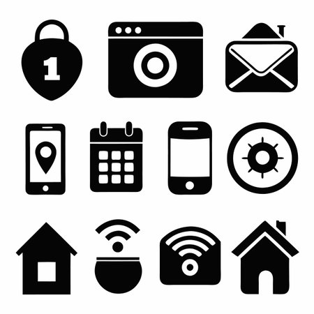 Black Filled Icons Set