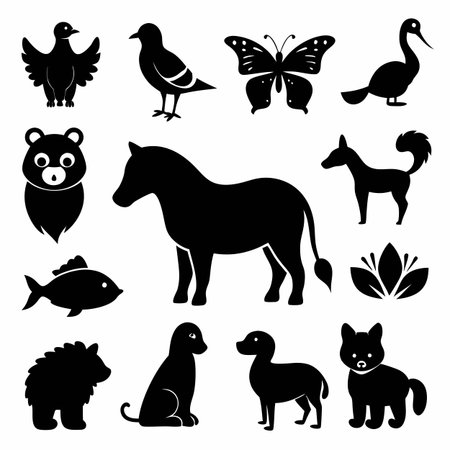 Black Filled Icons Set