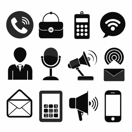 Black Filled Icons Setのイラスト素材