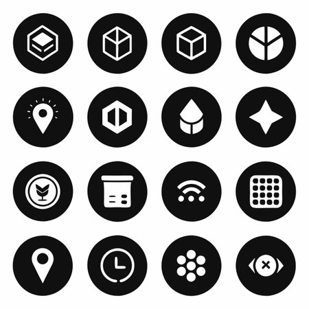 Black Filled Icons Set