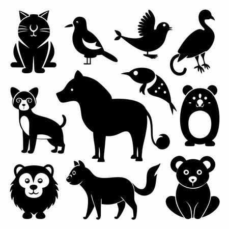 Black Filled Icons Set