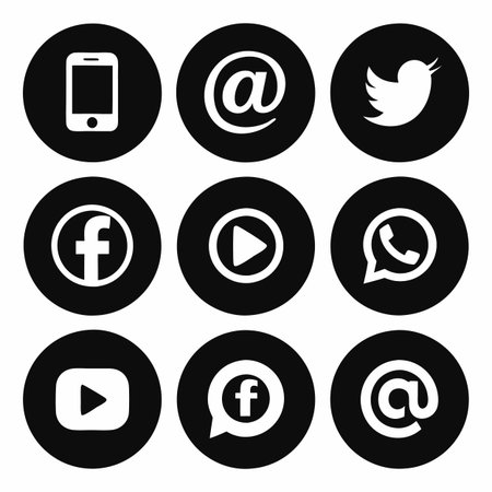 Black Filled Icons Setのイラスト素材