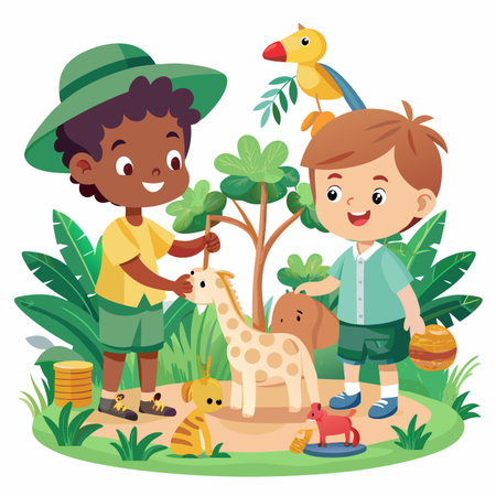 Kids activity concept illustrationのイラスト素材