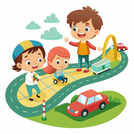 Kids activity concept illustrationのイラスト素材