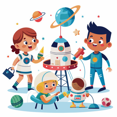 Kids activity concept illustrationのイラスト素材