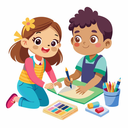 Kids activity concept illustrationのイラスト素材