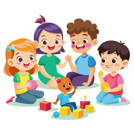 Kids activity concept illustrationのイラスト素材