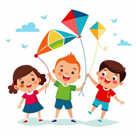 Kids activity concept illustrationのイラスト素材