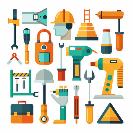 Construction and Tools Icons setのイラスト素材