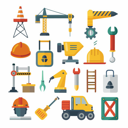 Construction and Tools Icons setのイラスト素材