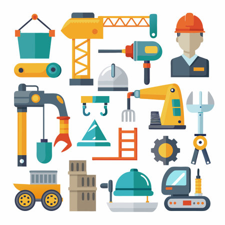 Construction and Tools Icons setのイラスト素材