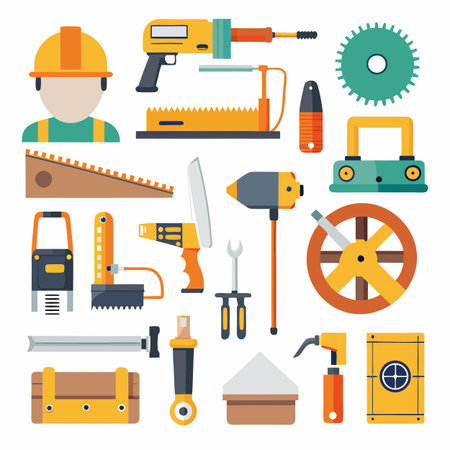Construction and Tools Icons setのイラスト素材