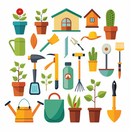 Construction and Tools Icons setのイラスト素材