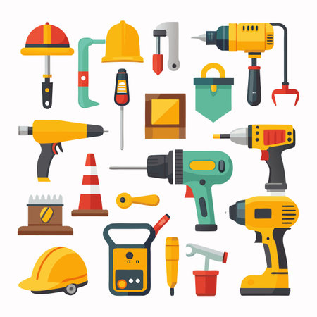 Construction and Tools Icons setのイラスト素材